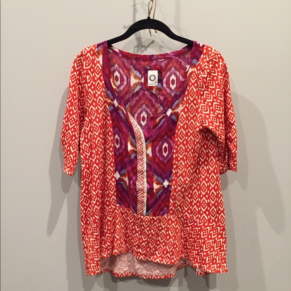 Anthropologie / Akemi + Kin Orange & Pink Blouse - Picture 2 of 5